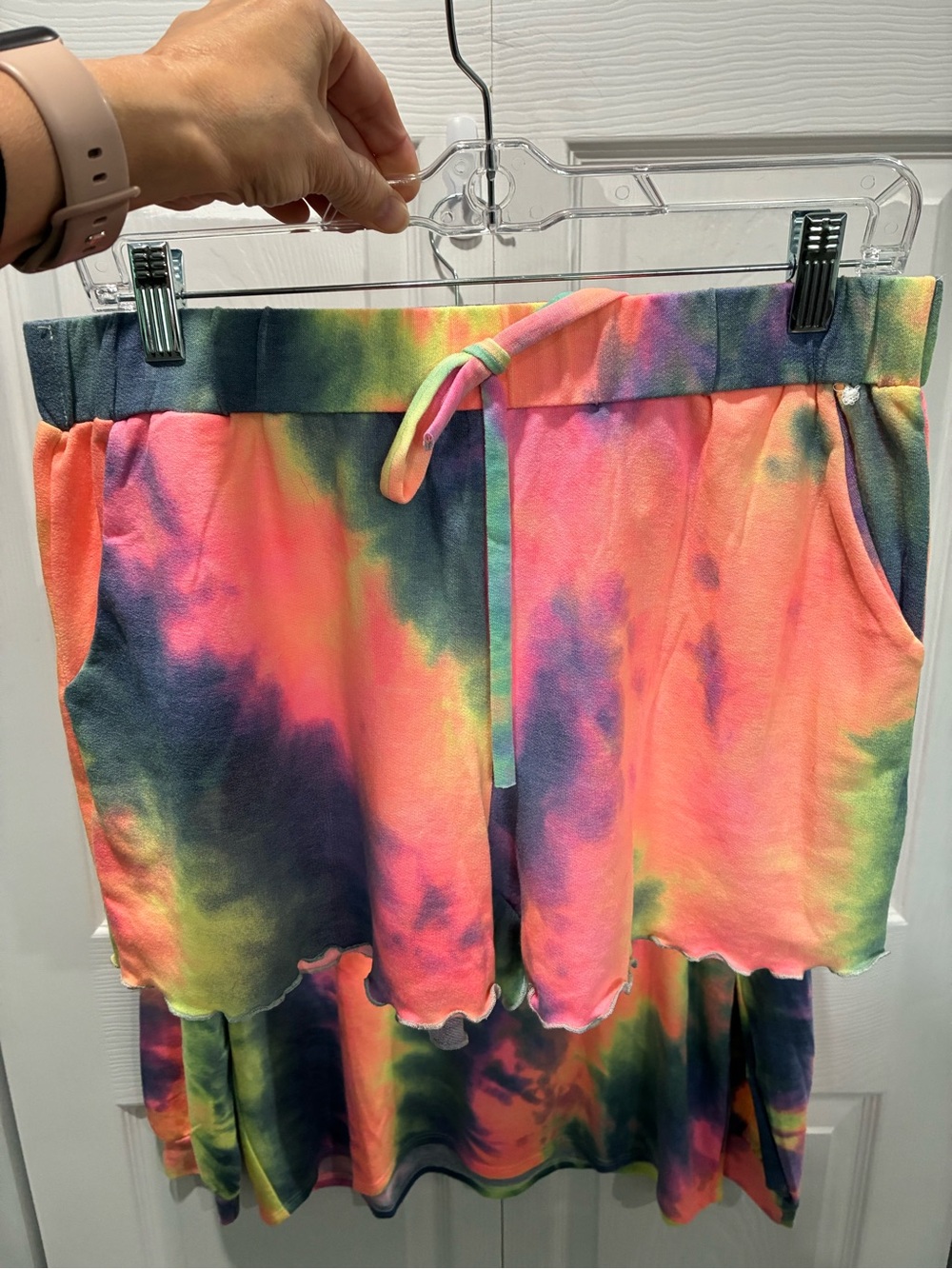 BiBi Neon Tie-Dye V-Neck Long Sleeve Short Set - Picture 2 of 7